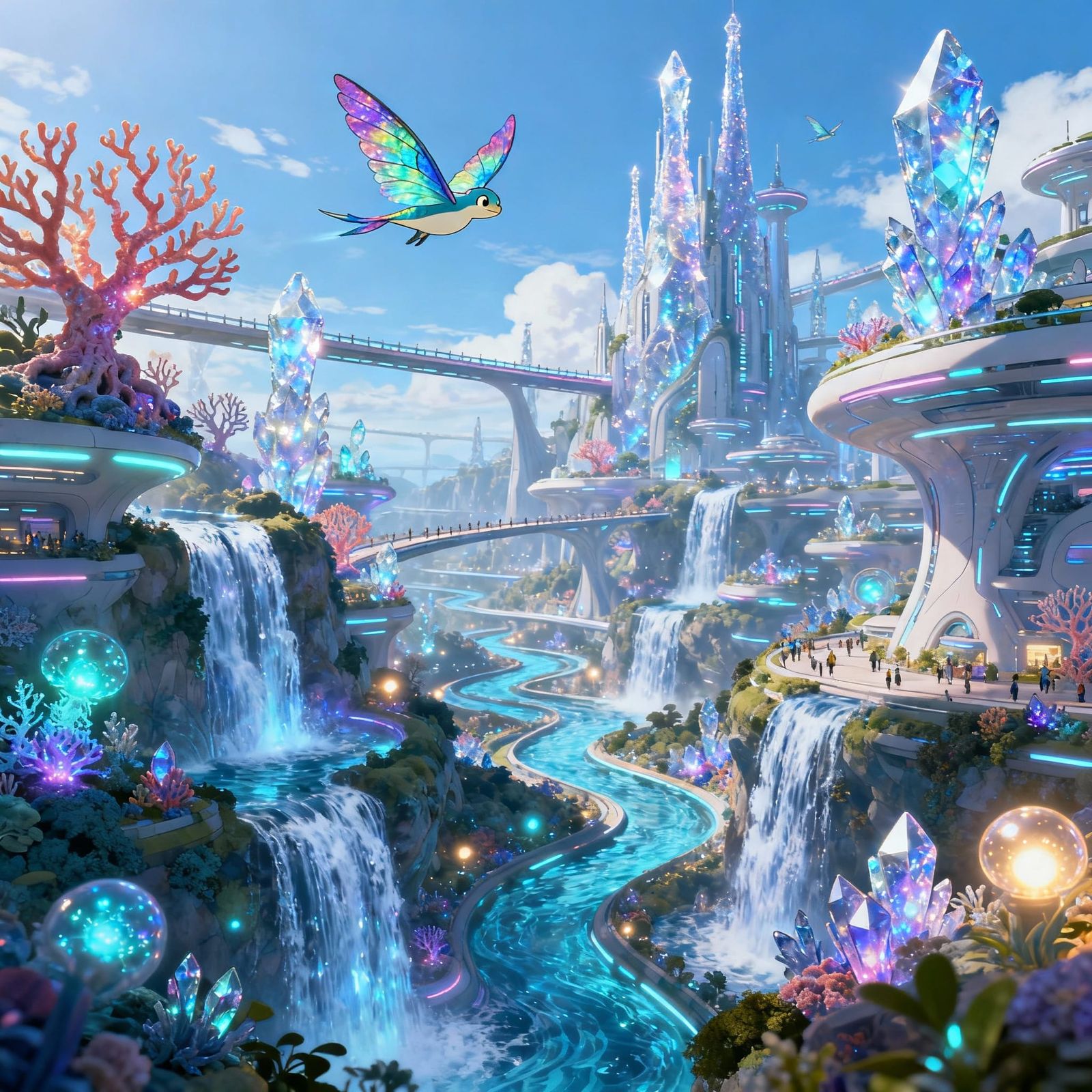 Bioluminescent Coral City: Utopian Futurism