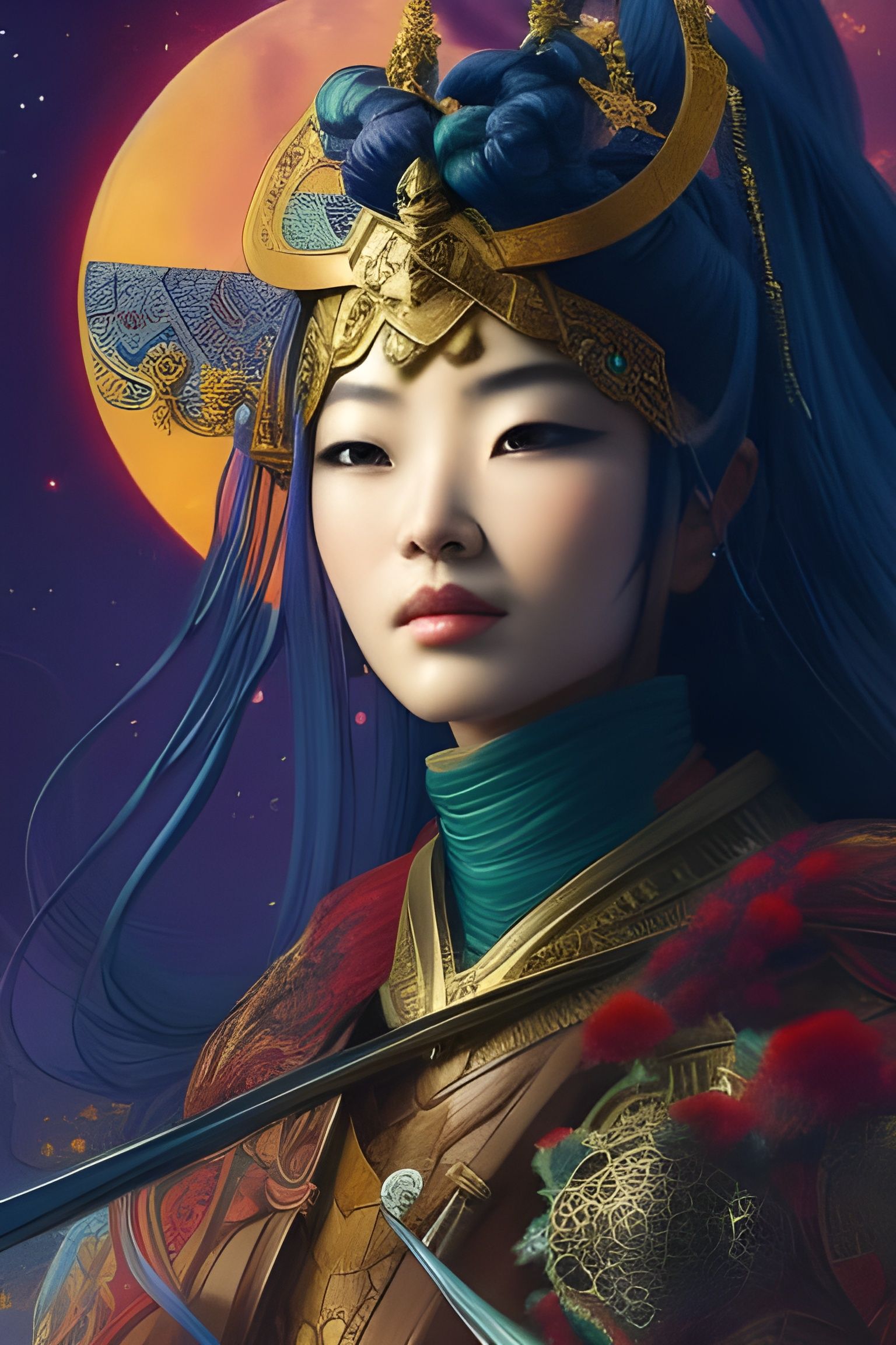 oriental girl warrior