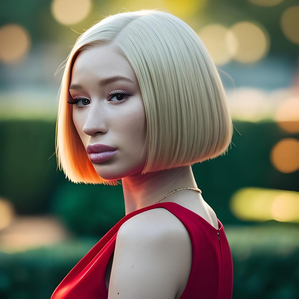 Iggy Azalea in a Classic Red Dress