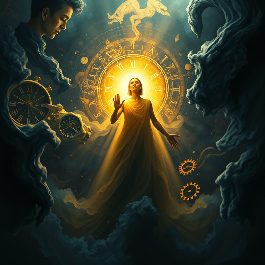 Inner Light Emerges from Doubt: Surreal Symbolic Art