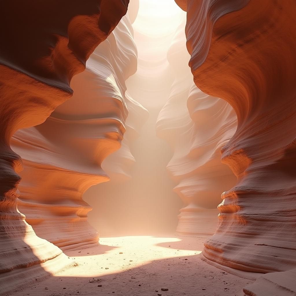 Ethereal Antelope Canyon Landscape in Pastel Tones