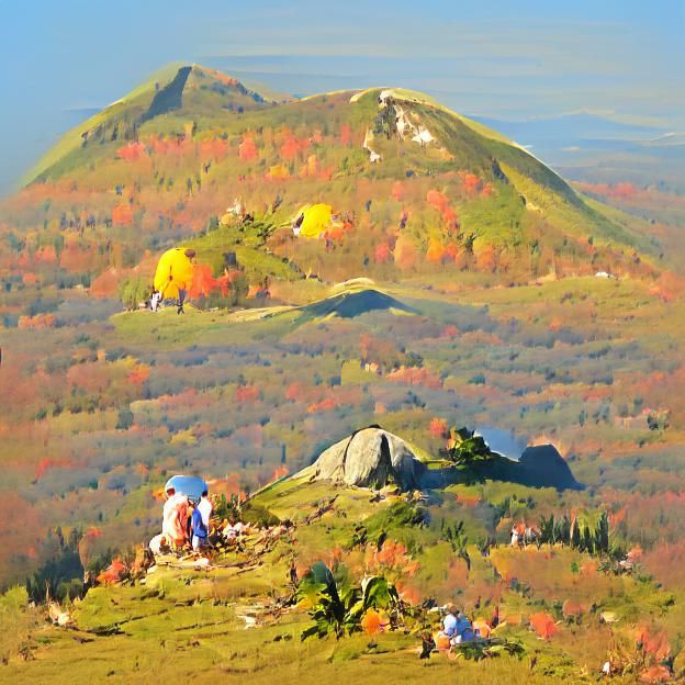 Sunny Autumn Landscape on Huckleberry Hill Peak