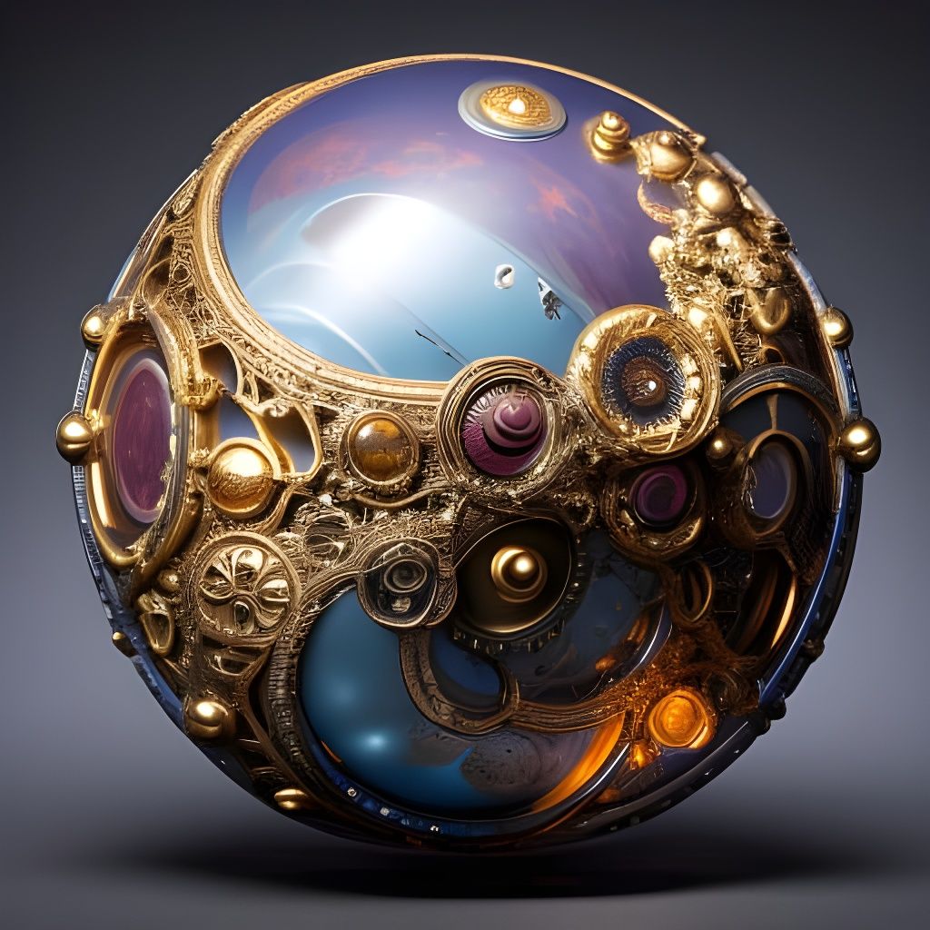 Rococo Steampunk Globe with Cute Eyes
