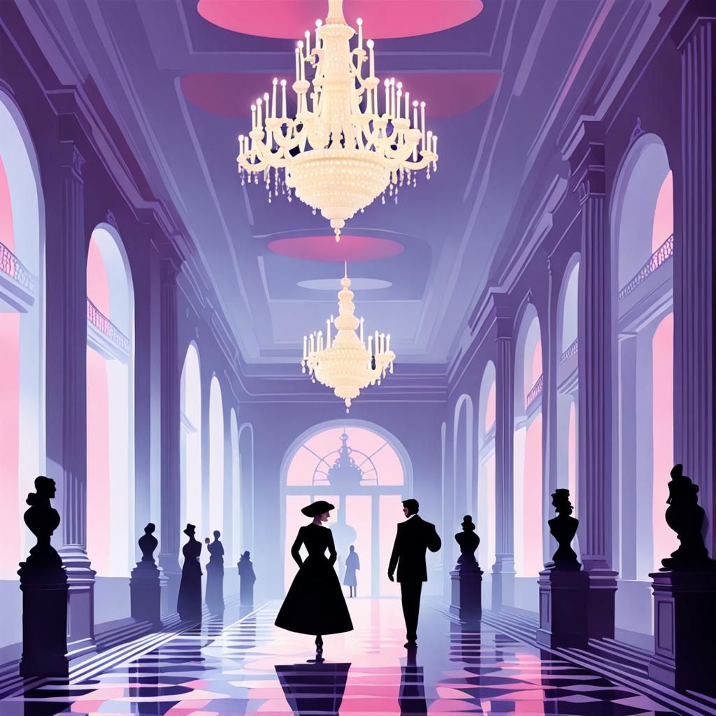 Winter Palace in Dark, Neon Light