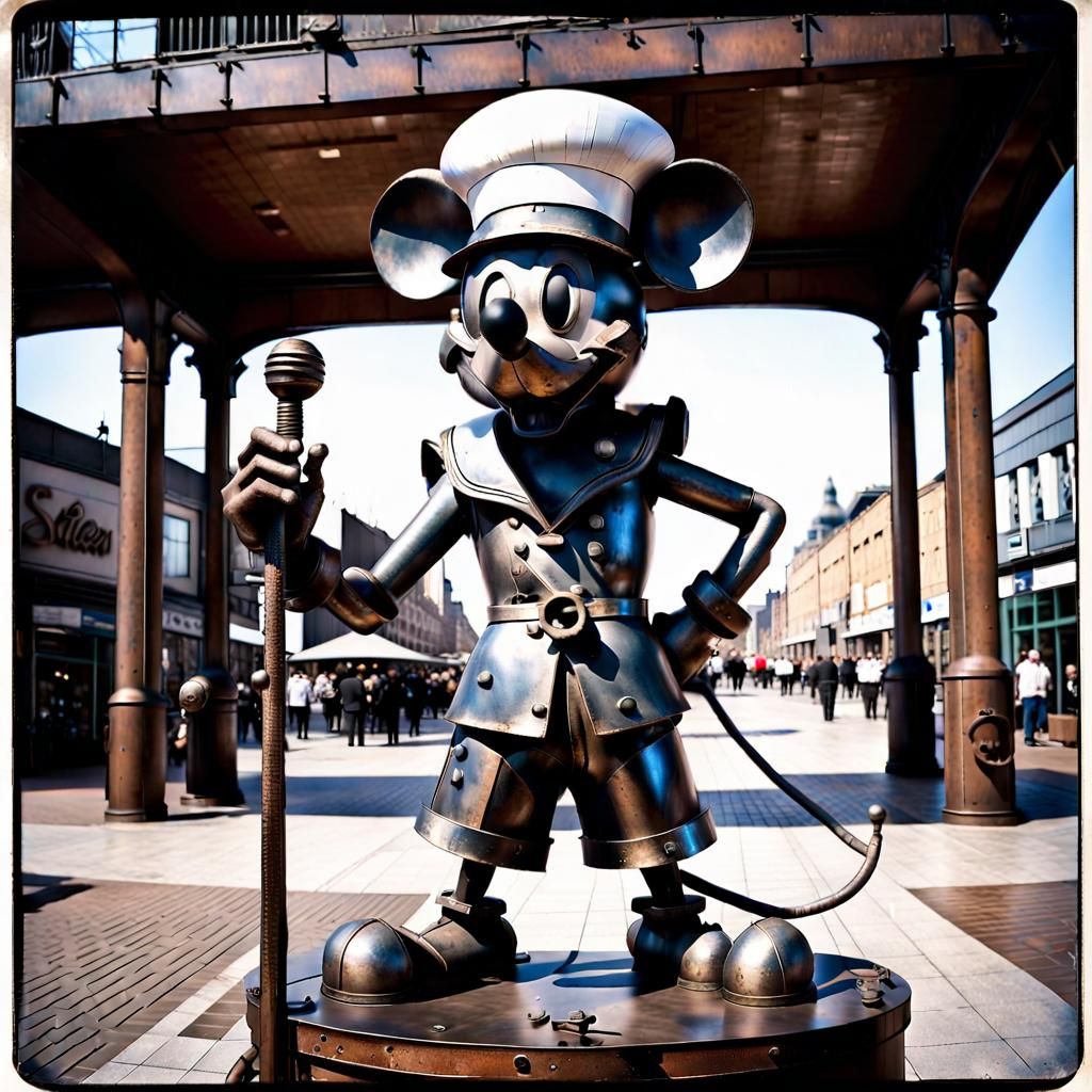 Steamboat Willie metal statue