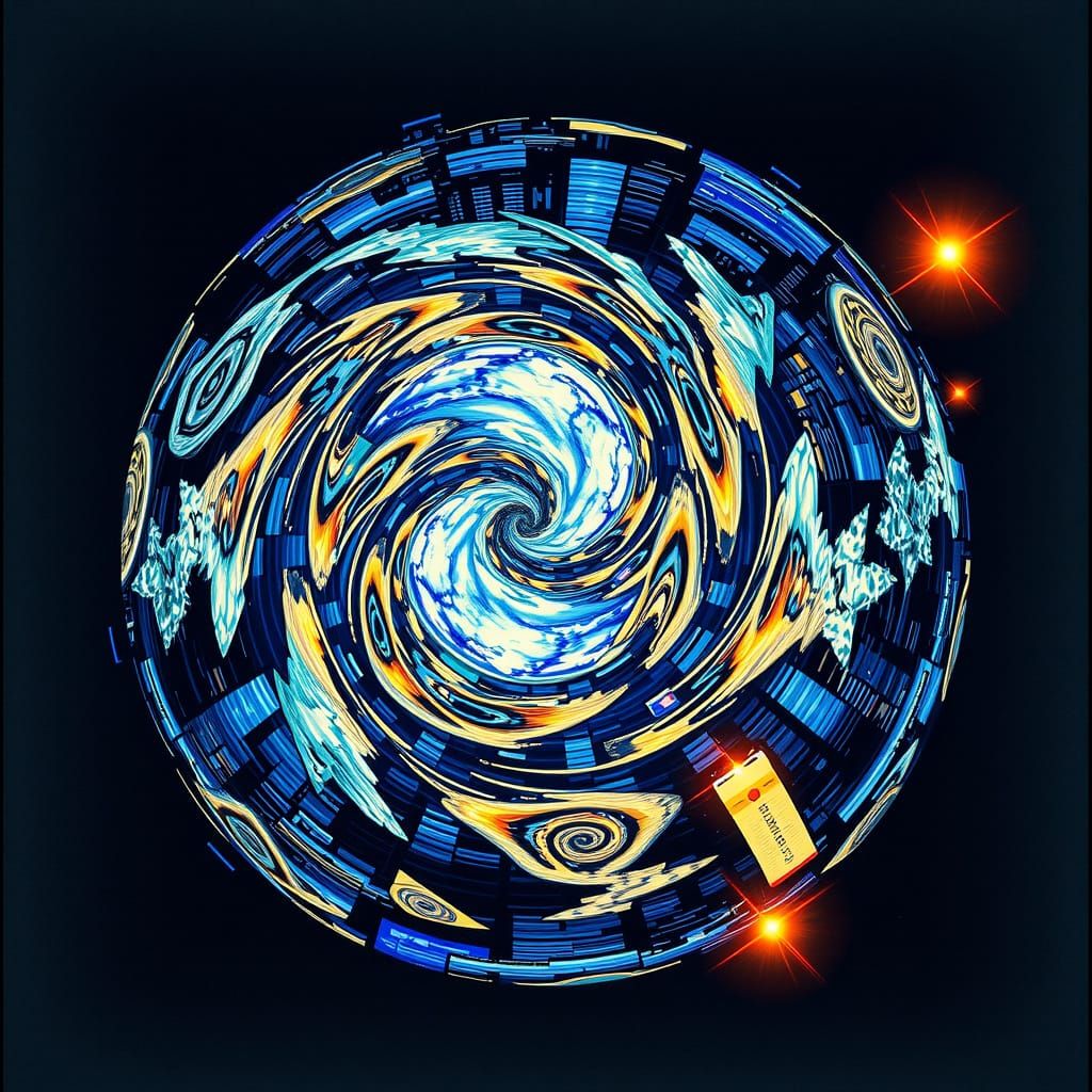Ouroboros in Hyperdetailed, Cel-Shaded Earth Art
