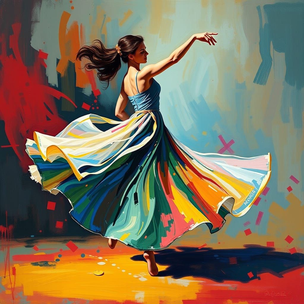 Dancer in Motion: Neo-Impressionist Expressionism