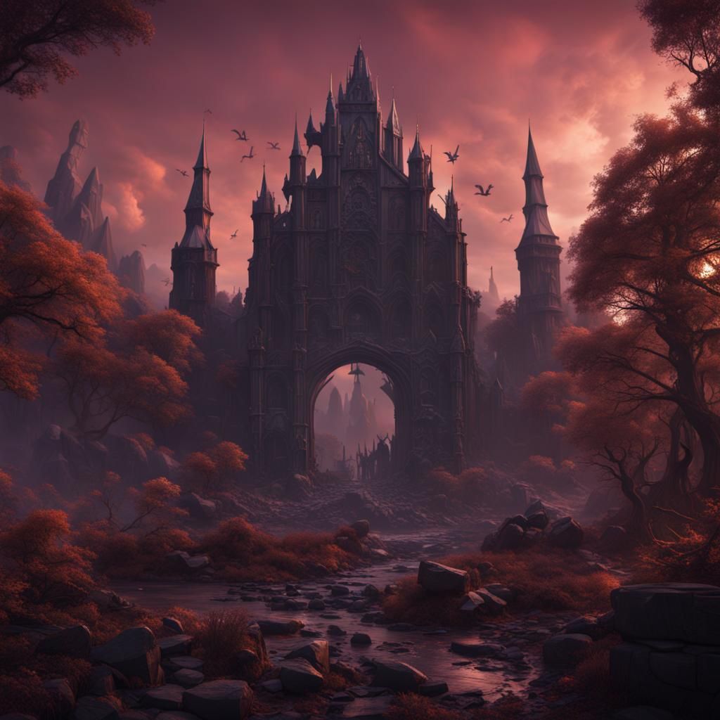 Epic Fantasy Realm in Deep, Vibrant Colors