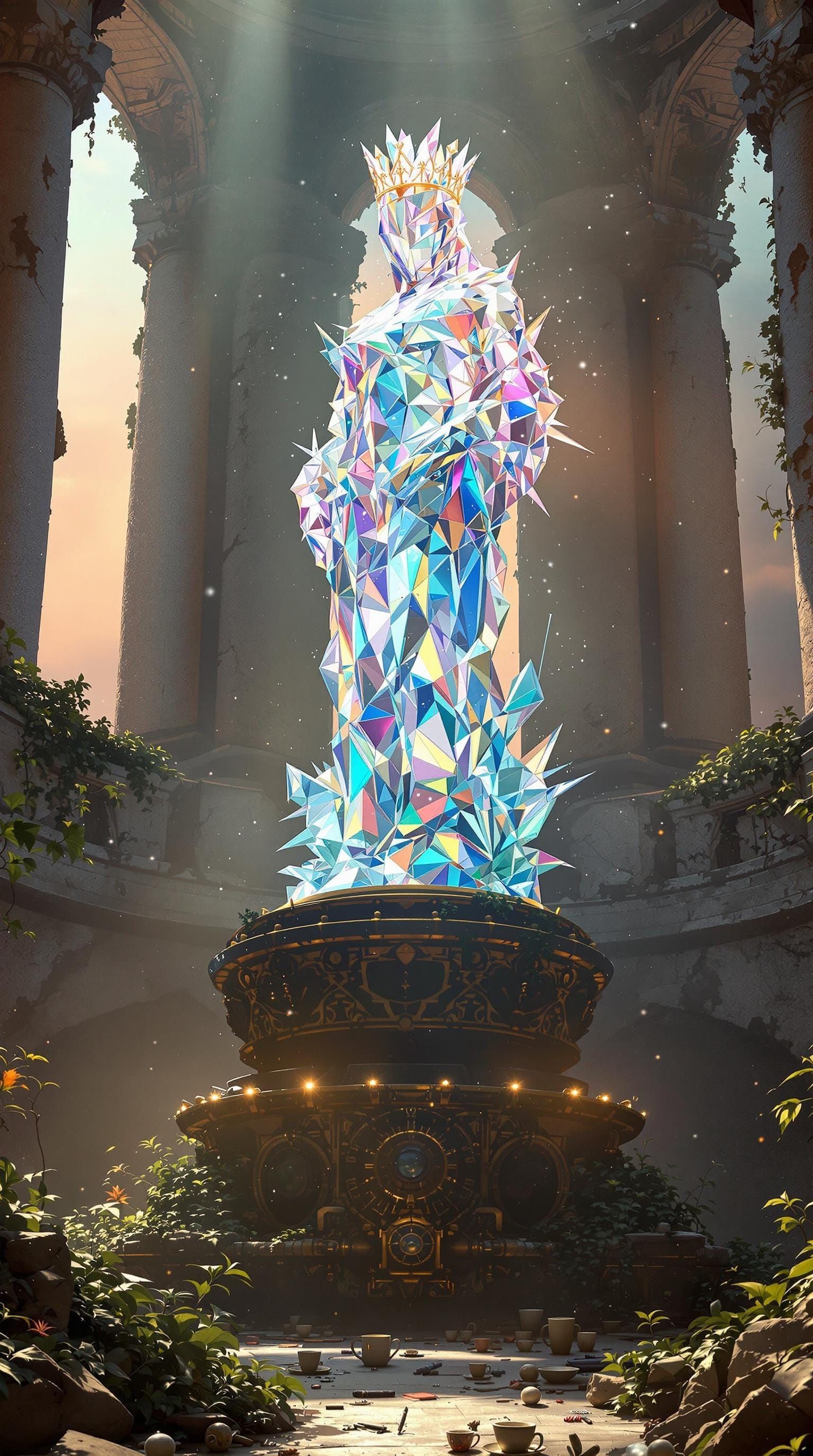 Fractured Glass Monarch at Rosy Dawn