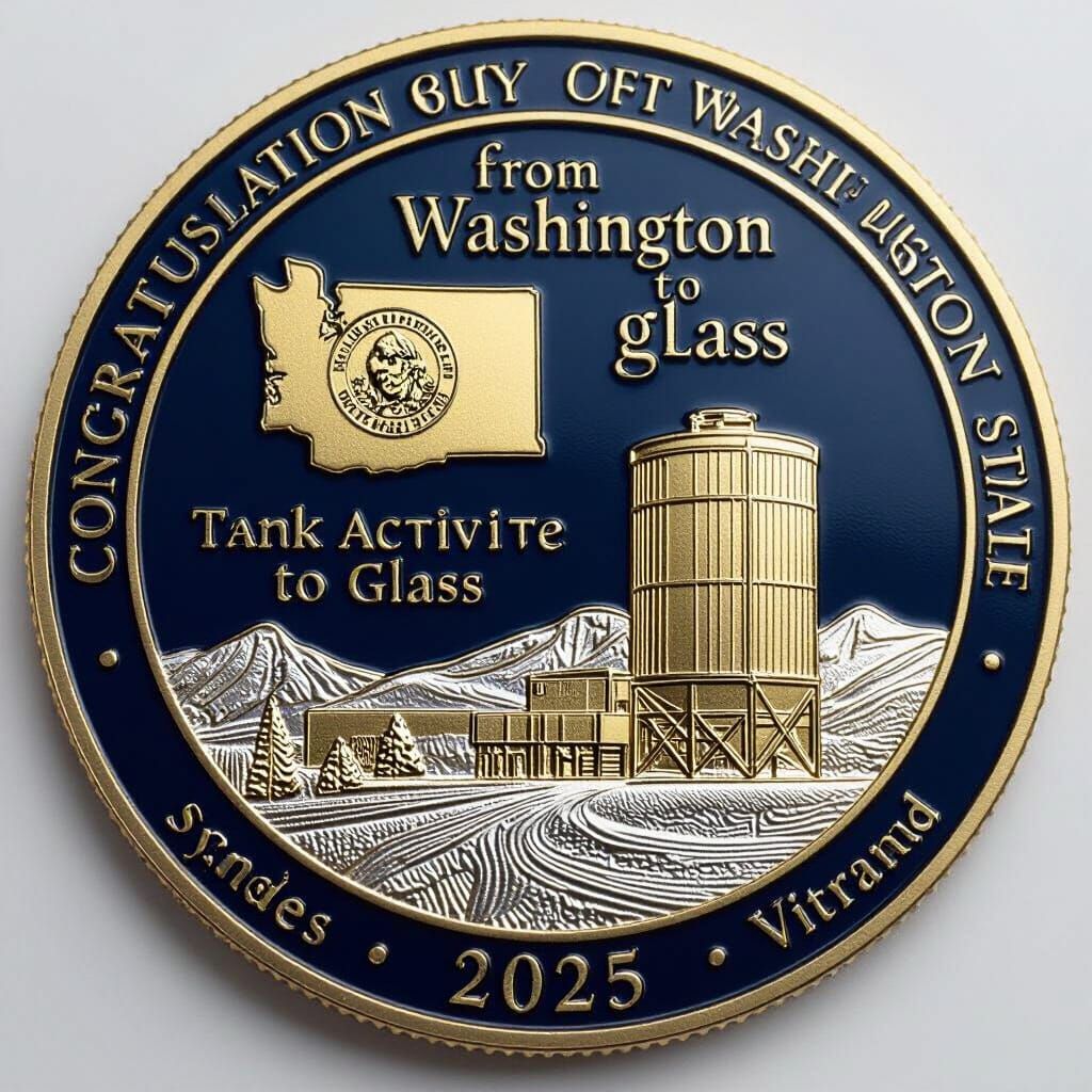 Washington State Remembrance Coin Design with Hanford Plant
