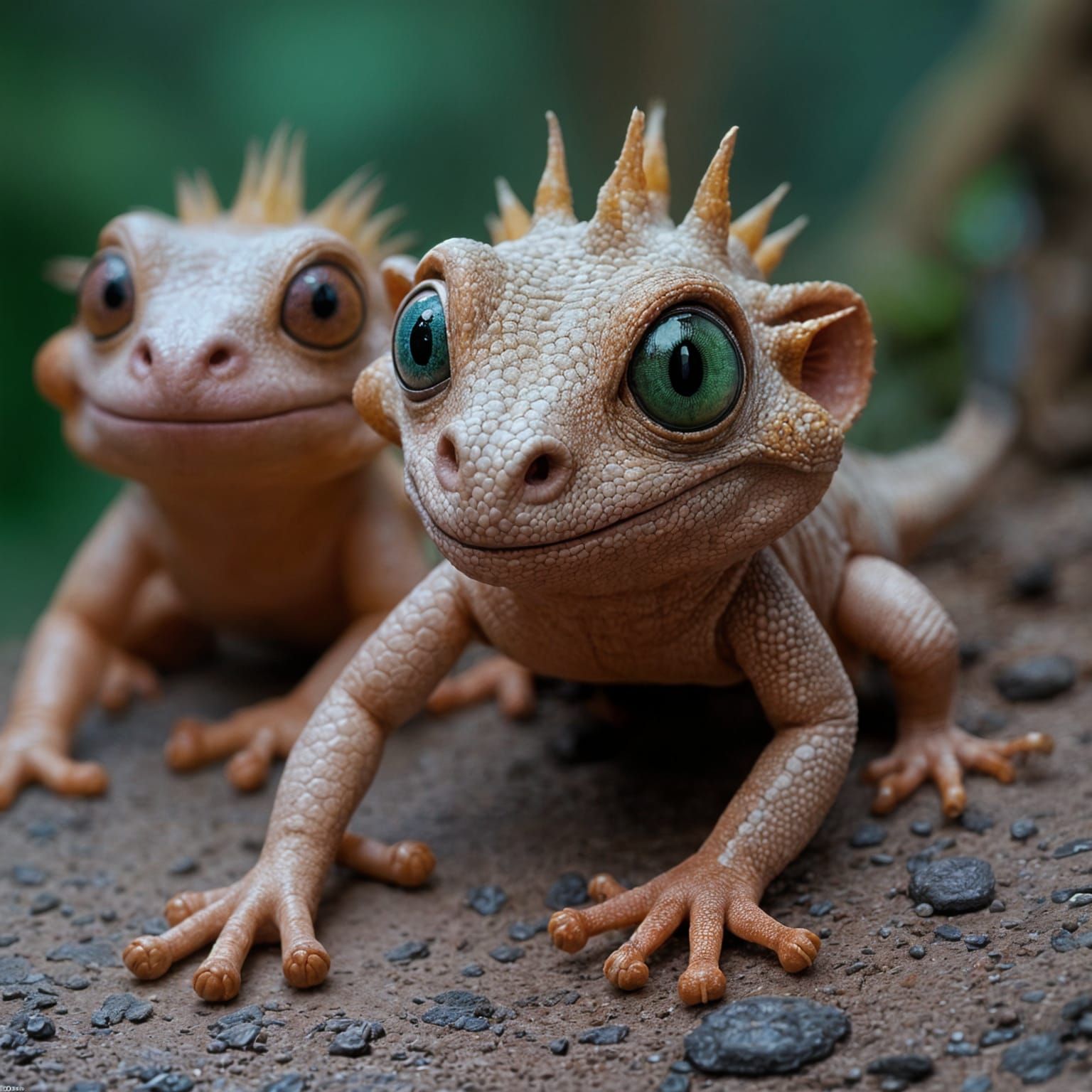 Kooky Mutant Geckos in Vibrant Claymation Style