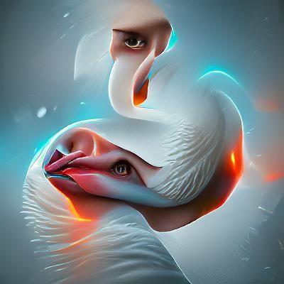 Mythical Swan with Multiple Majestic Heads