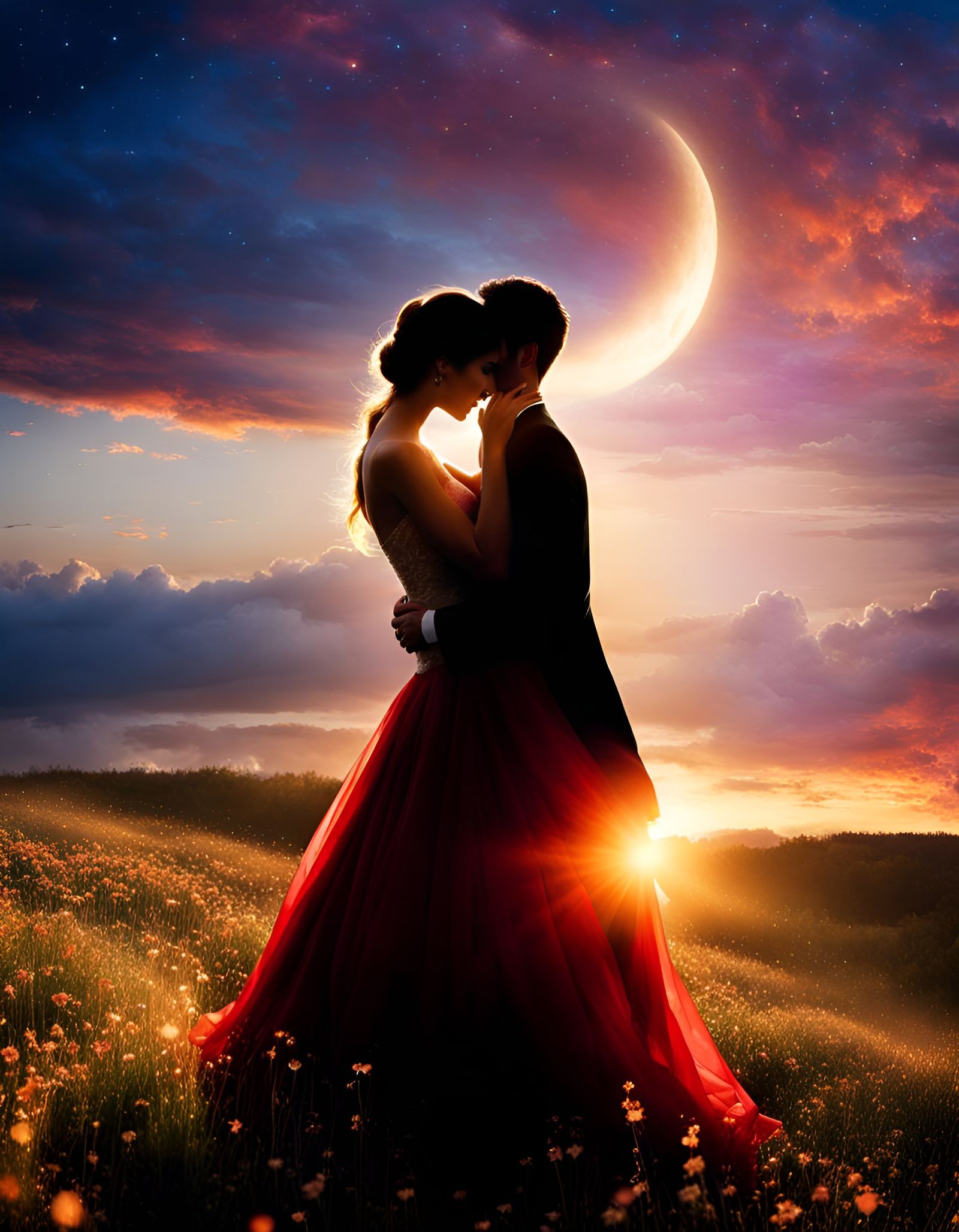 Romantic Couple in Whimsical Dance