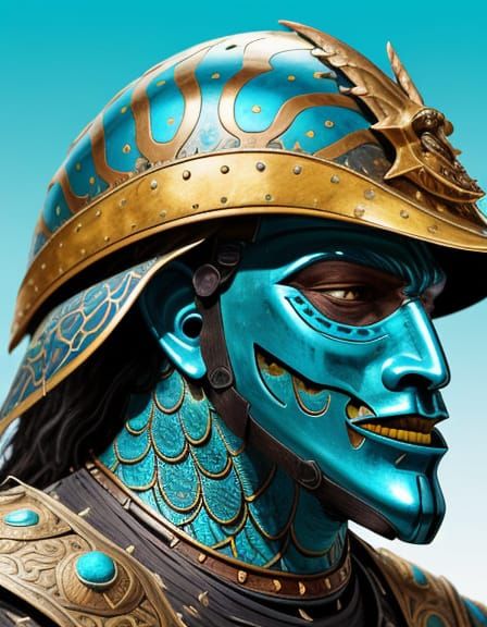 Surreal Snapping Turtle Conquistador in Abstract Expressioni...