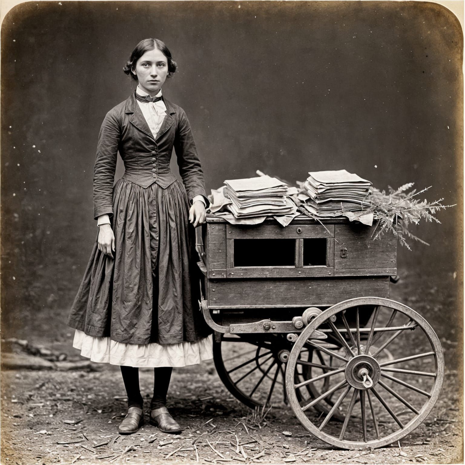 Historical Salted Paper Print of Fenton's Wagon