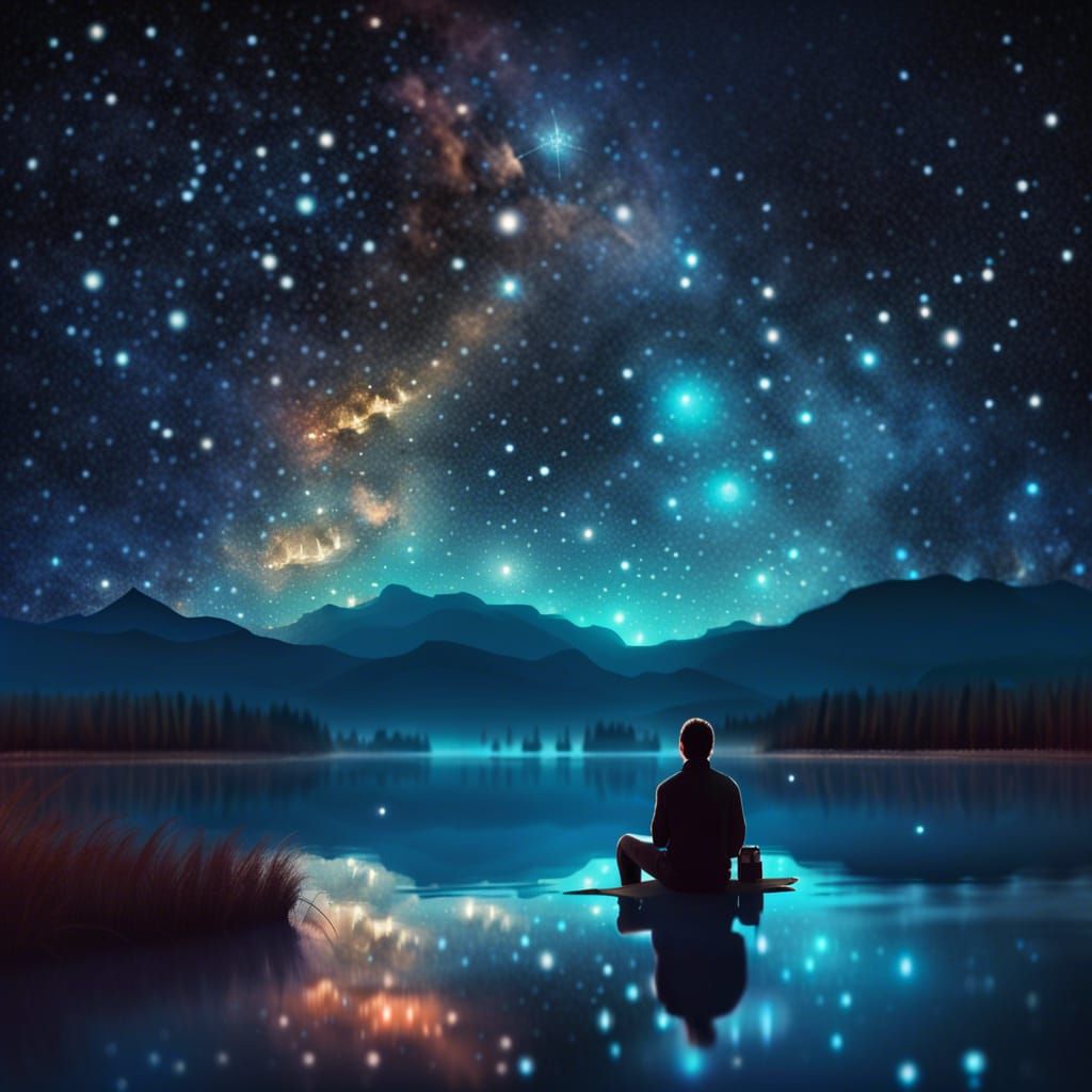 Ethereal Cosmic Landscape in Distant Galactic Waters