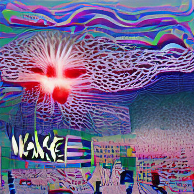 Surreal Cityscape at Dawn in Neon Lights