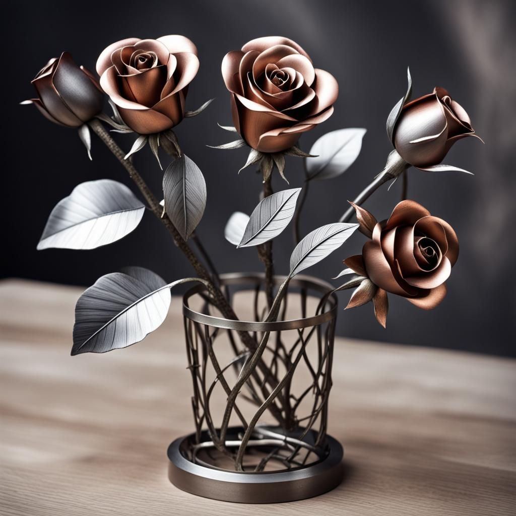 Metal Blooms in Vibrant Art