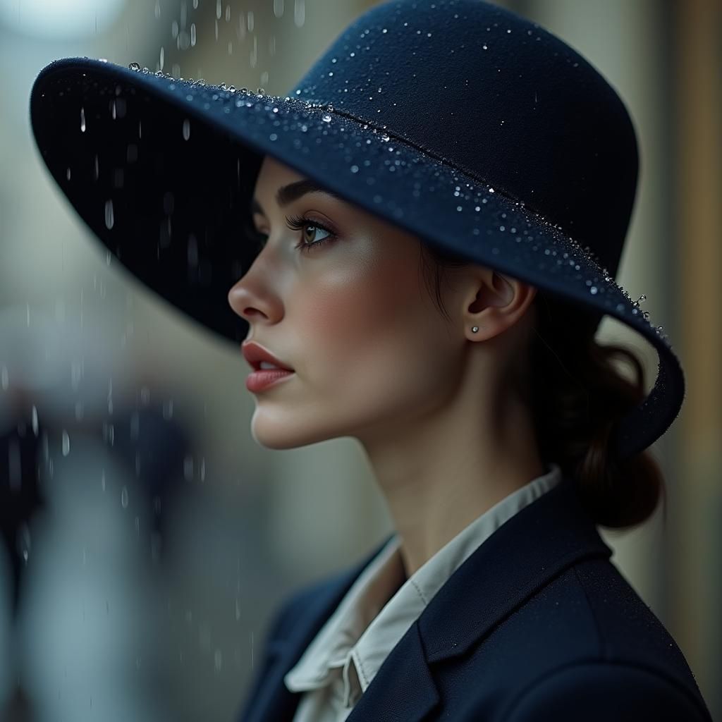 Elegant Woman in French-Inspired Hat
