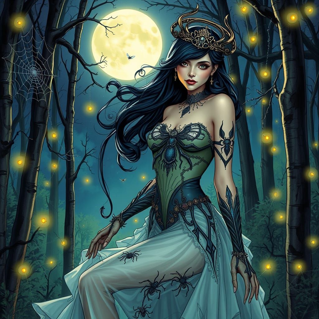 Mystical Moonlit Forest Siren