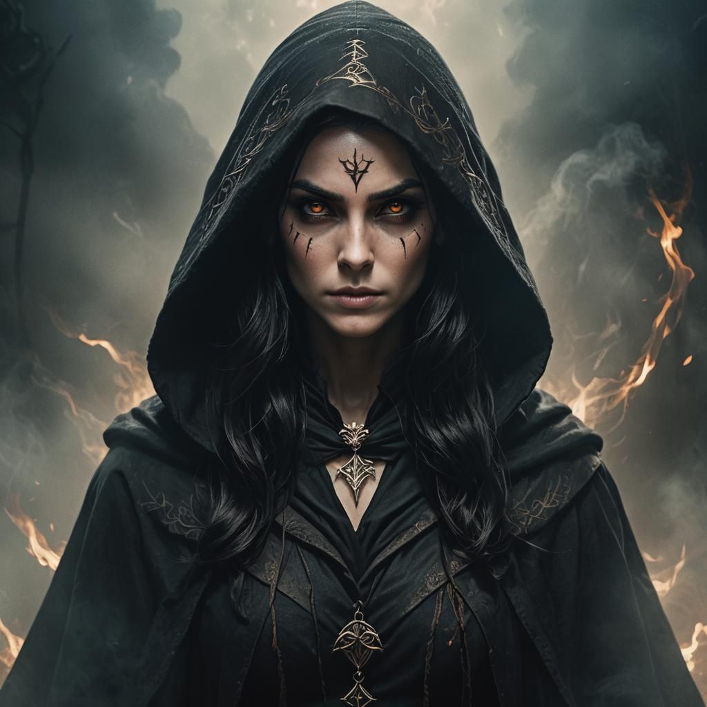 Ethereal Elf Maiden in Smoldering Shadows