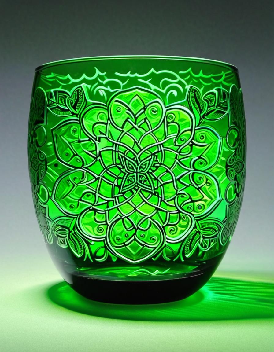 Fluorescent green Annagrün glass