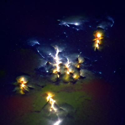 Electric Storm Cluster in Digital Painting Style