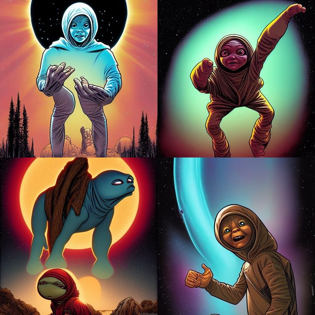 E.T. in Comic Book Art Style