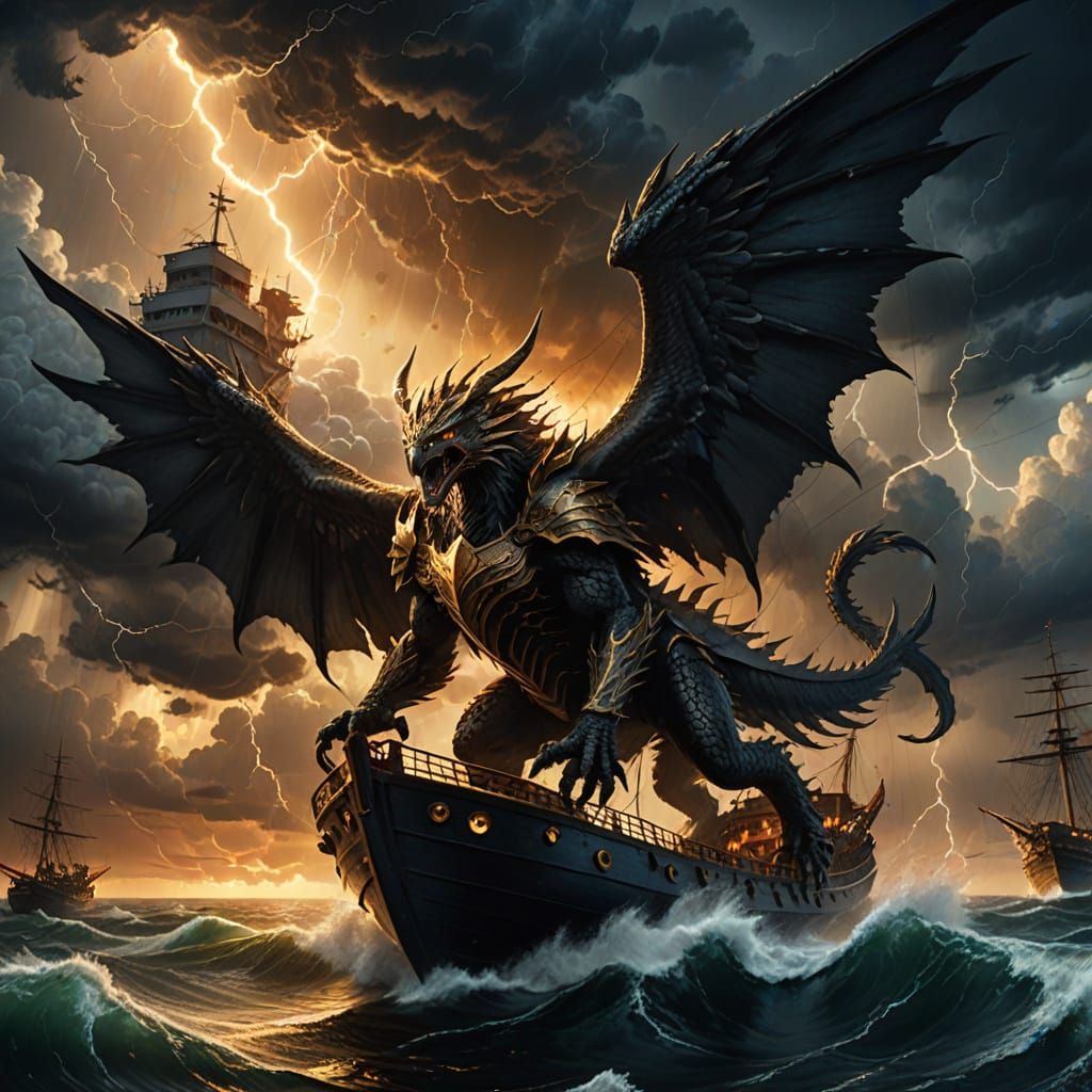 Epic Dark Fantasy Battle in Golden Hour