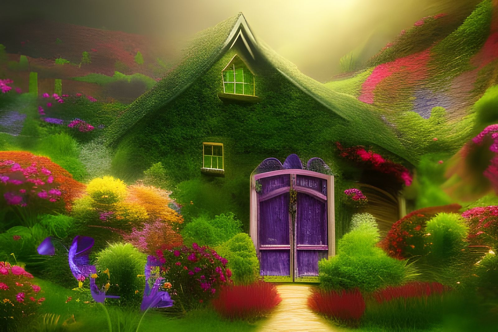 Stunning Whimsical Mountain Wonderland in Epic Digital Paint...