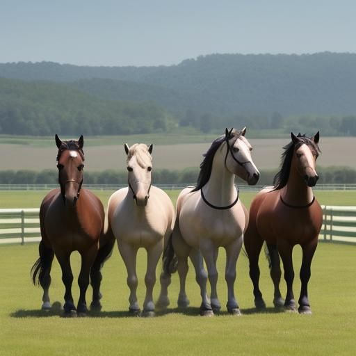 Elegant Horses in a Serene Landscape