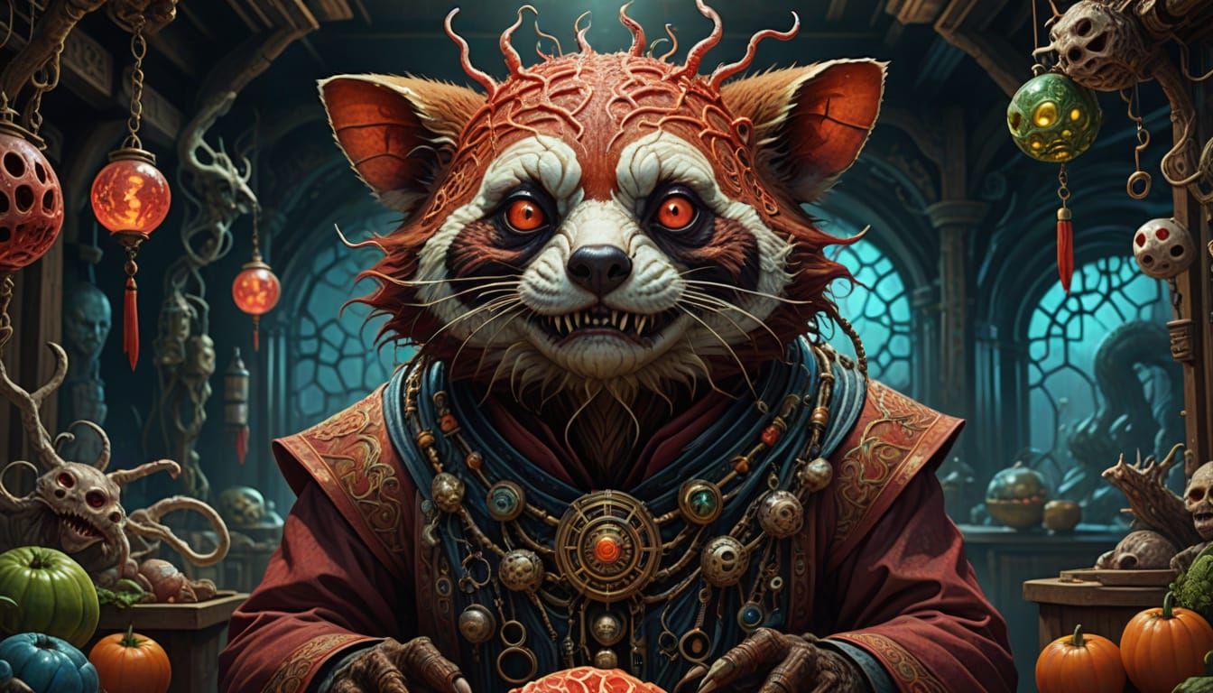 Alien Market Stall with Mutant Creatures