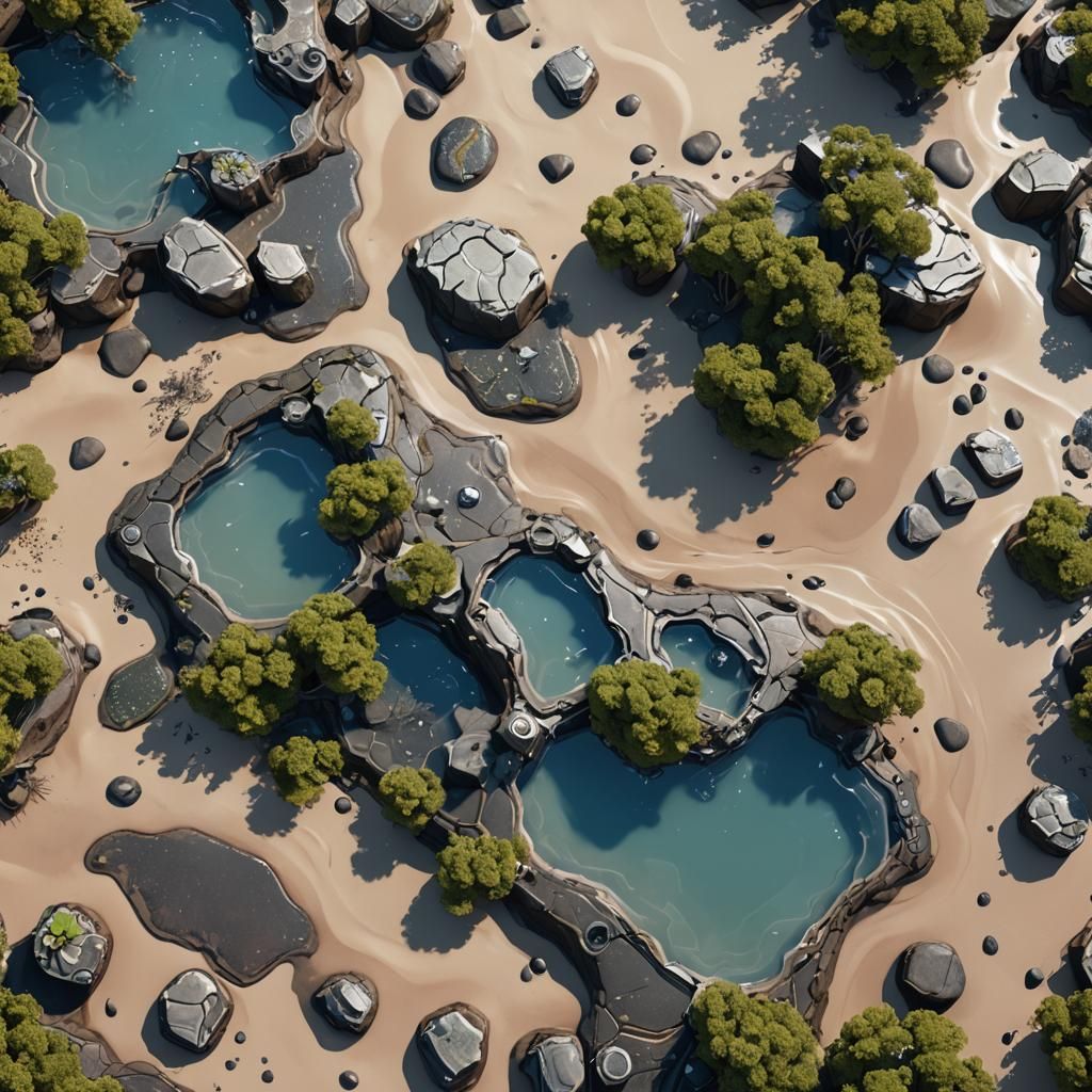 Epic Beachside Mech Encounter in Sci-Fi Style