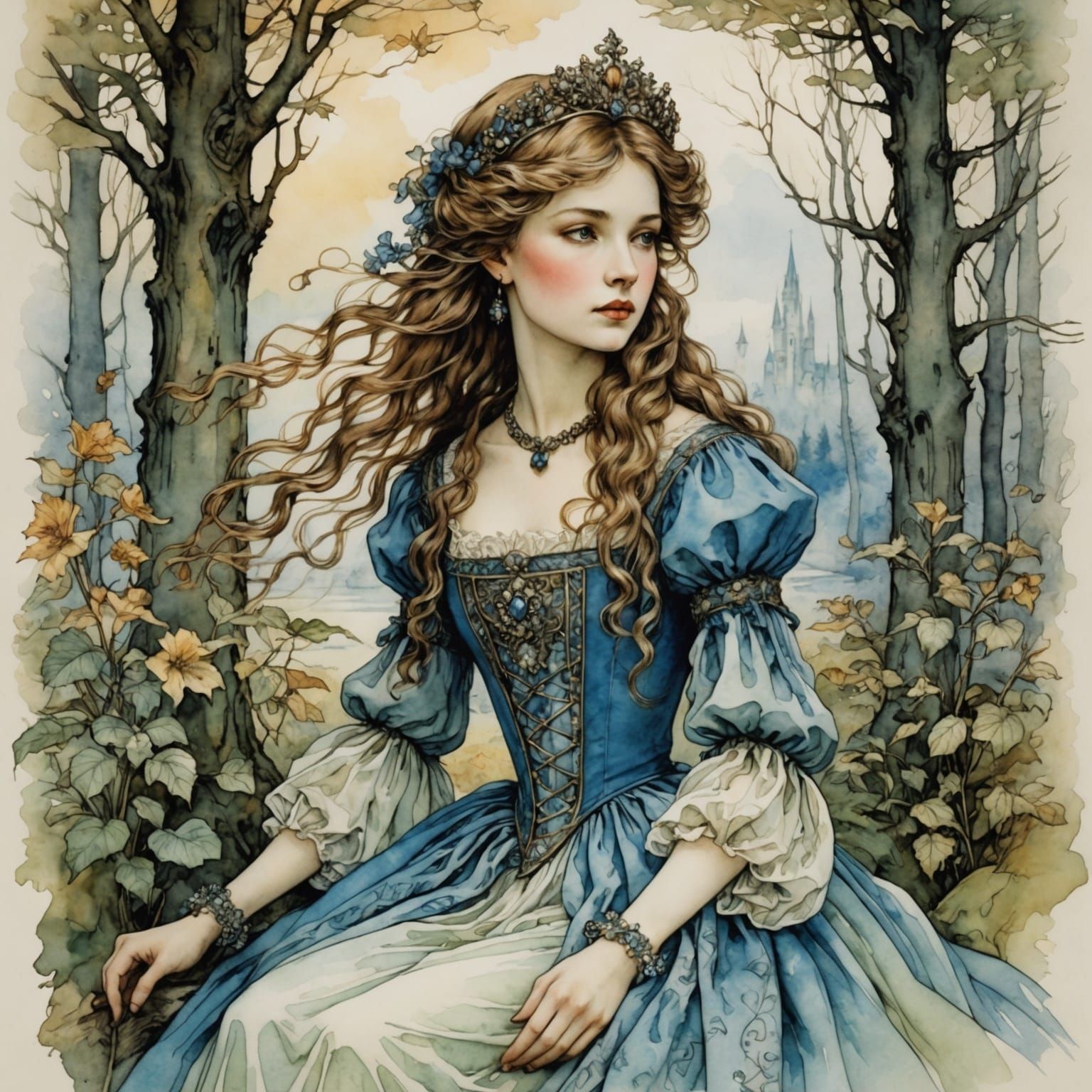 Princess in Whimsical Watercolor