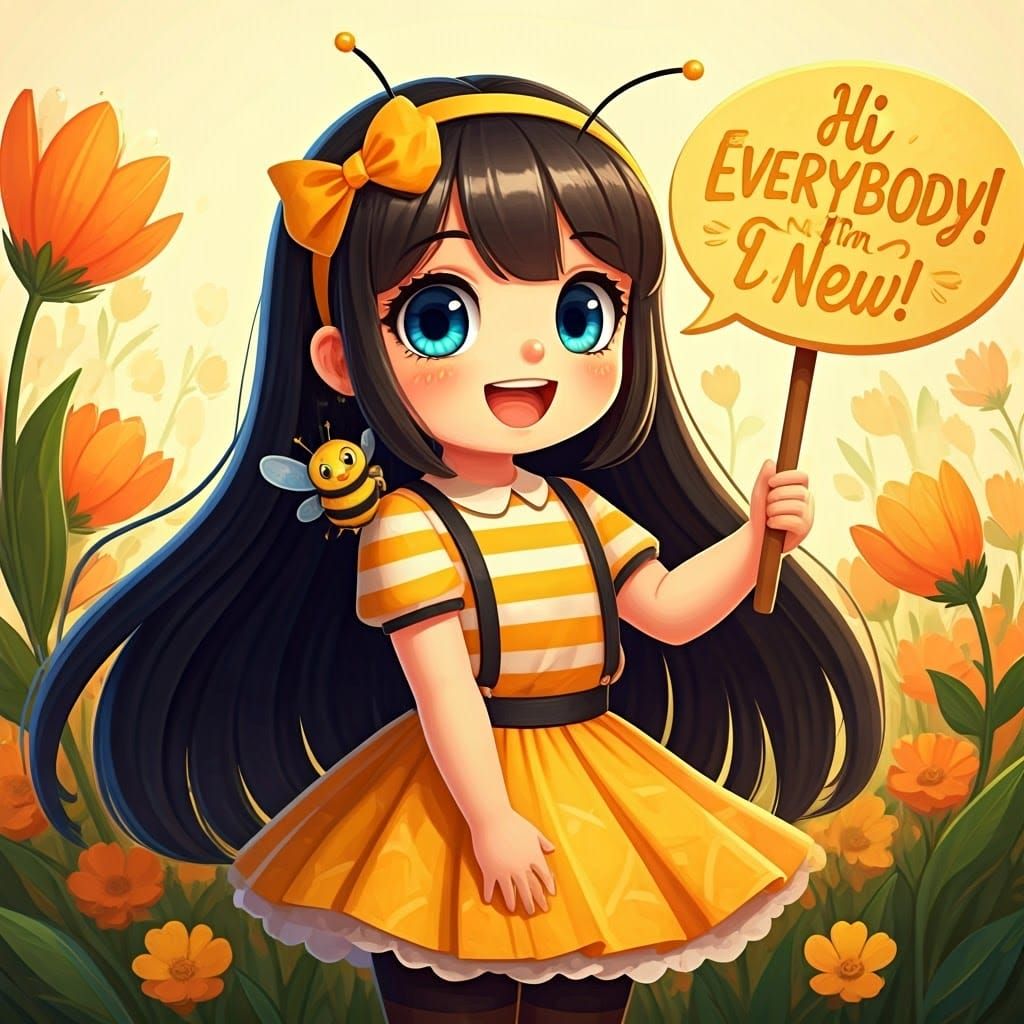Whimsical Origami-Inspired 3D Bumblebee Girl