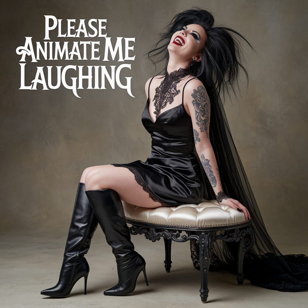 Goth Bride in Lord Of The Rings Fantasy Font, Laughing in 3/...