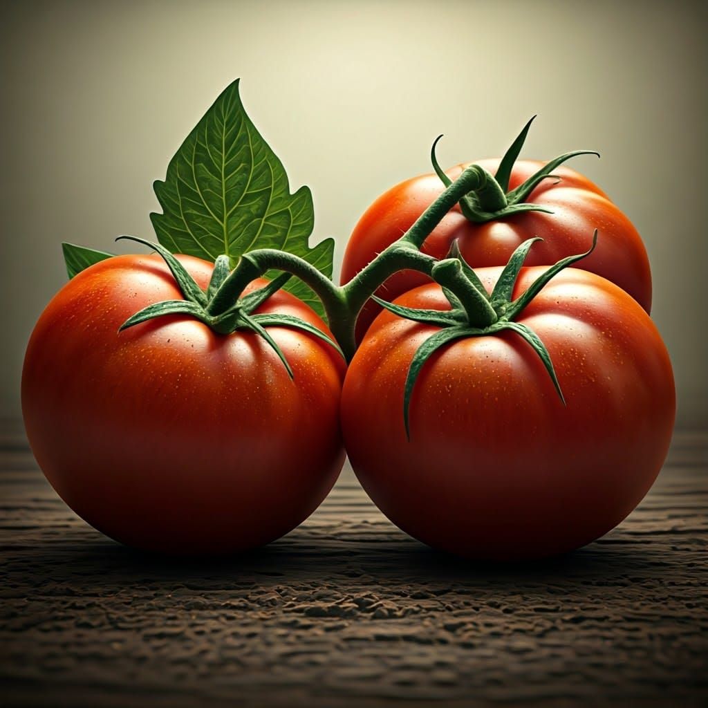 Lush Organic Tomatoes in Photorealistic Style