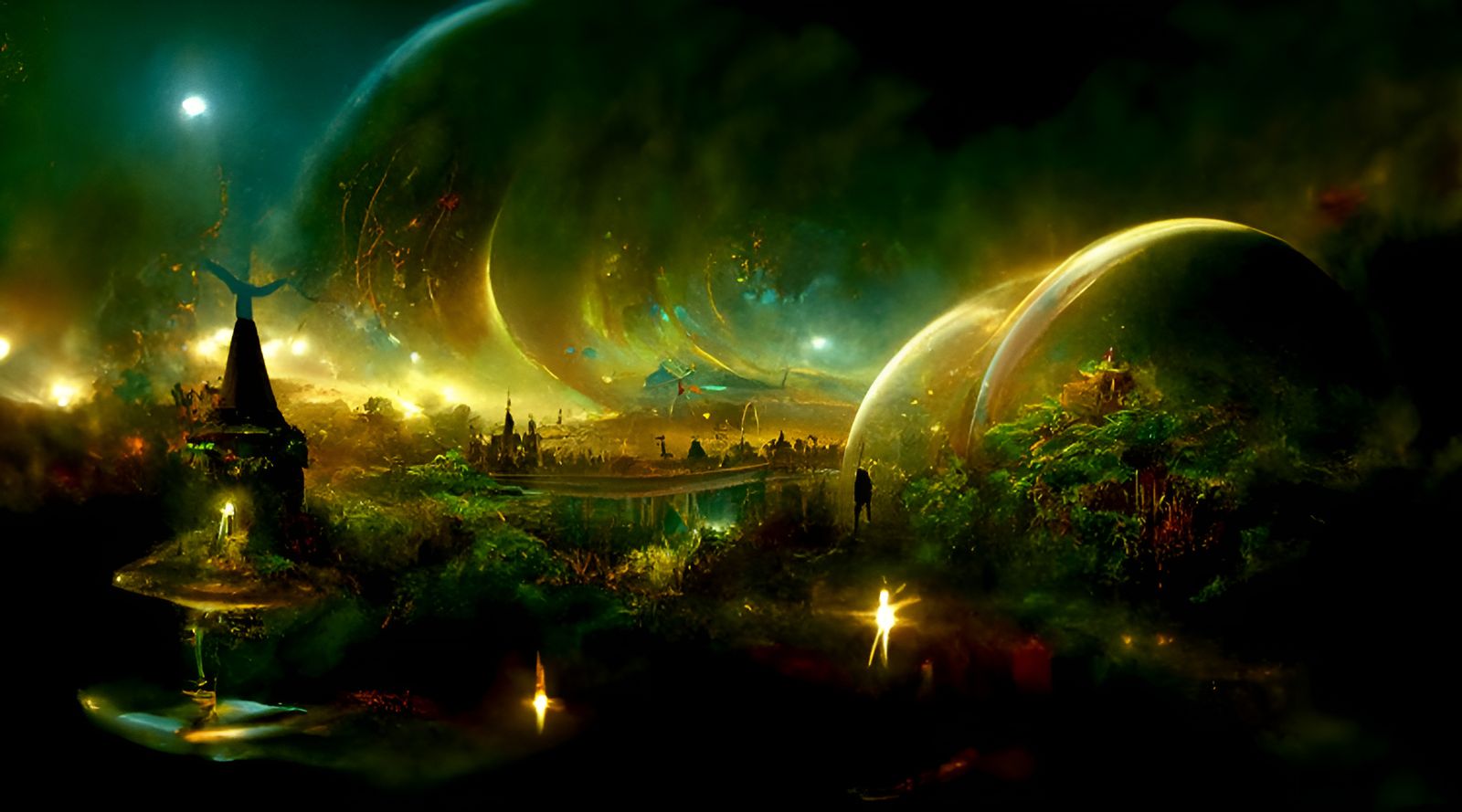 Cosmere Truthwatcher in Vibrant, Surreal Landscape