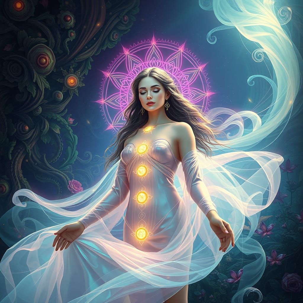 Ethereal Goddess in Dreamlike Fantasy Realm