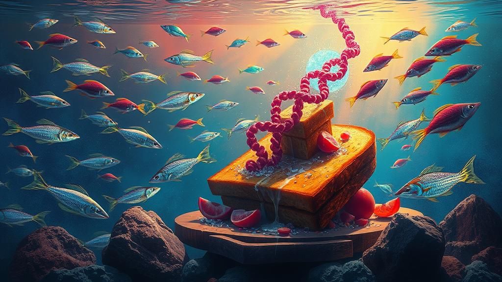 Cosmic Aquarium Dreamscape on Toast with Neon DNA