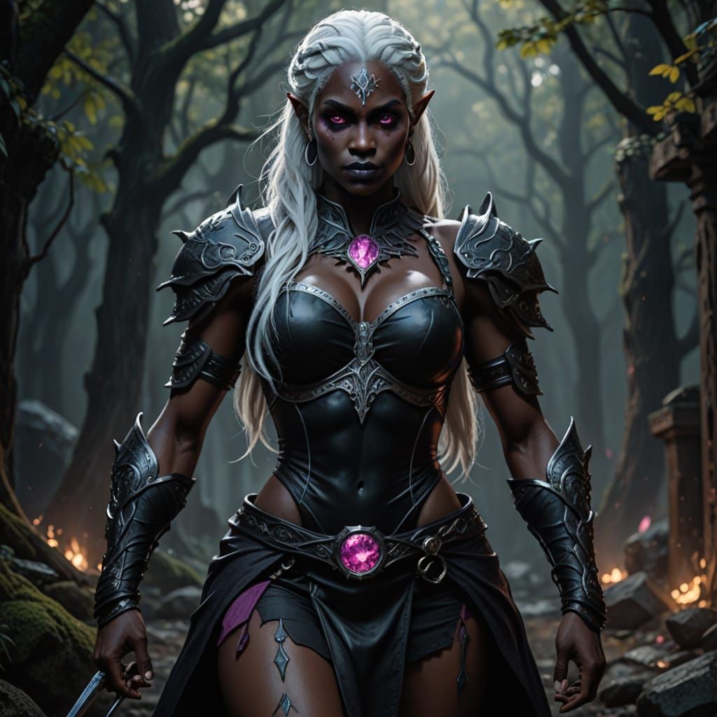 Drow Warrior: Dark Fantasy Concept Art Masterpiece