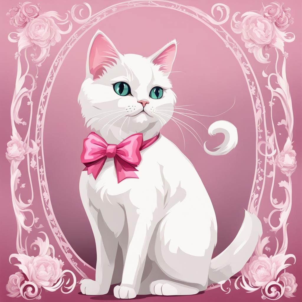 Elegant White Feline in Aristocrats Style