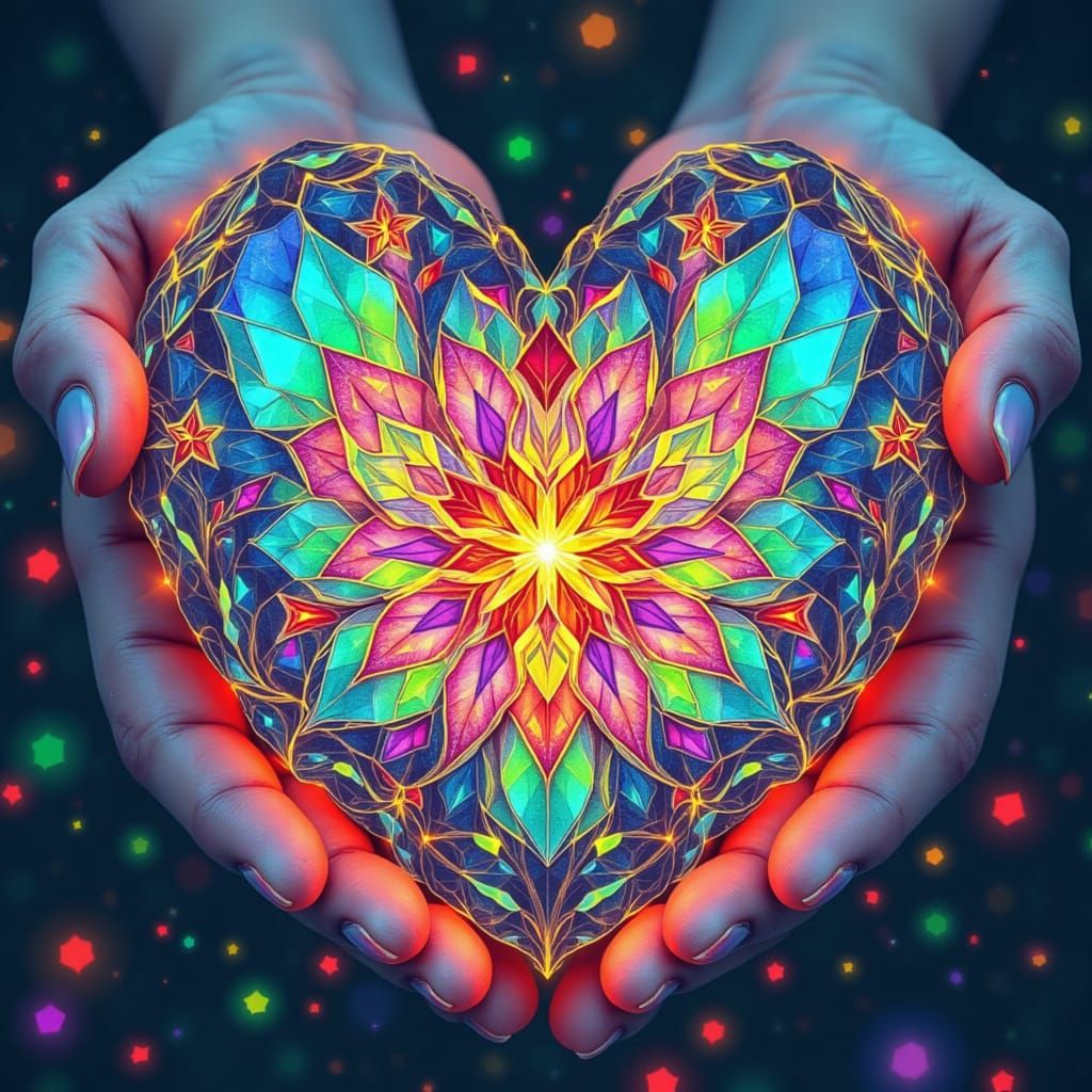 Kintsugi Heart with Red Light and Auro-Core