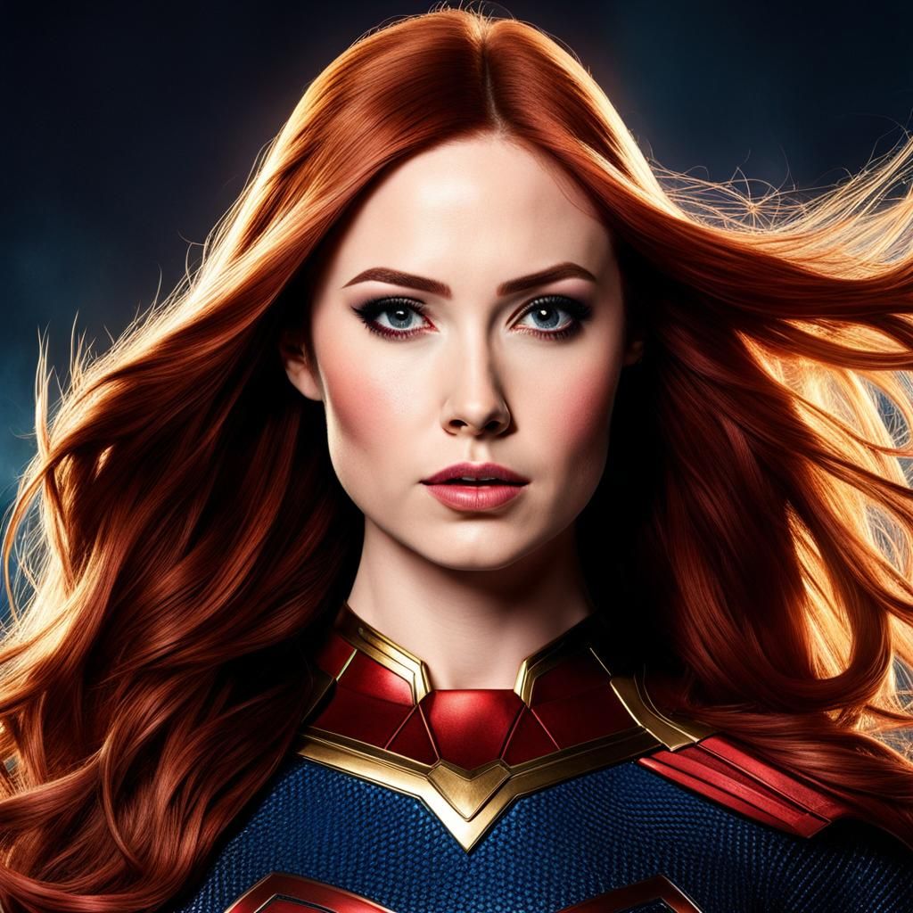 Karen Gillan Portrays Kara Zor-El in a Futuristic Portrait