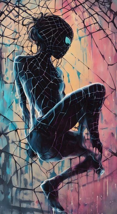 Sleek Superheroine as Cyberpunk Art