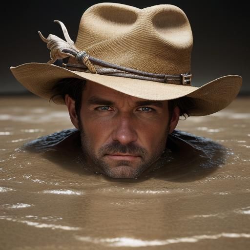 Gay Cowboys in Quicksand Close-Up Portrait