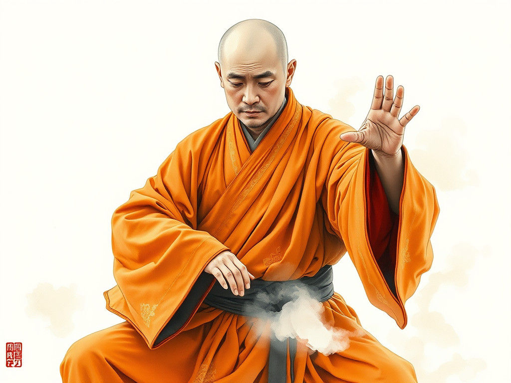 Meditative Monk in Majestic Tiger Claw Stance