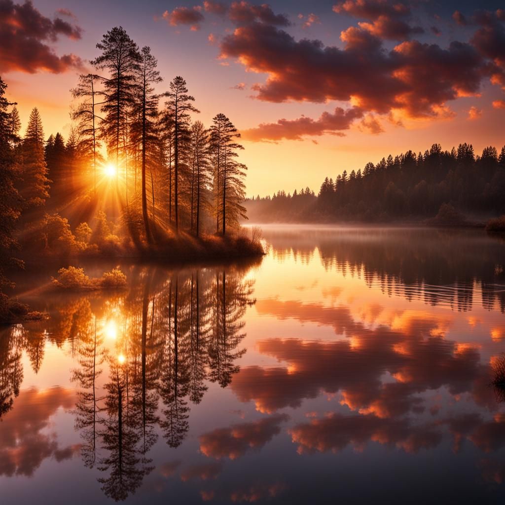 Serene Morning Reflection