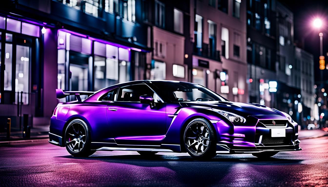 Nissan GTR, Dark purple city shot