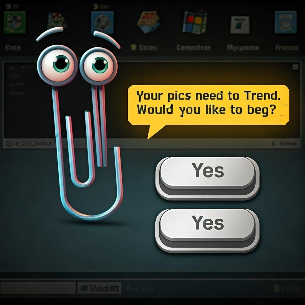Retro Windows Paperclip Assistant in Digital Art